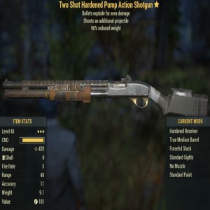 Two Shot,Explosive Hardened Pump Action Shotgun 3 Stars Level 45 PC /upload/201812/1546022744b8fGpE.jpg
