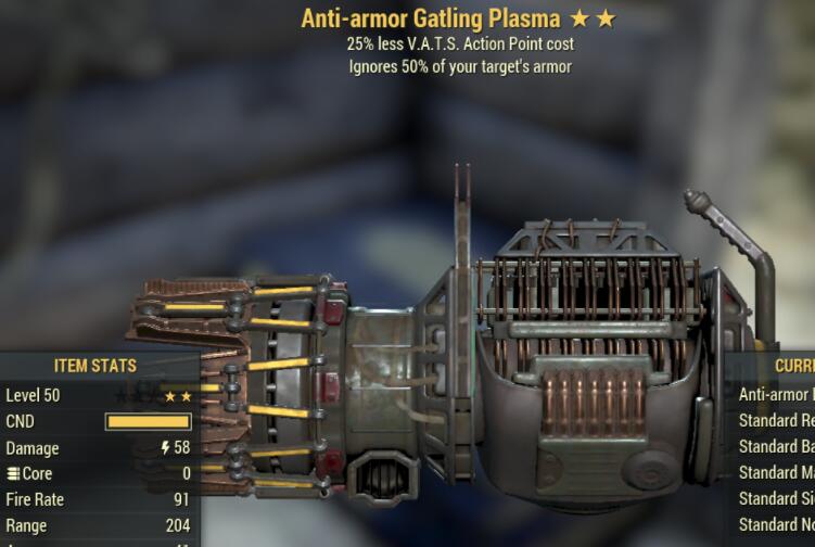 Anti-armor 25VATS Gatling Plasma 2 Stars Level 50 PC 02.jpg