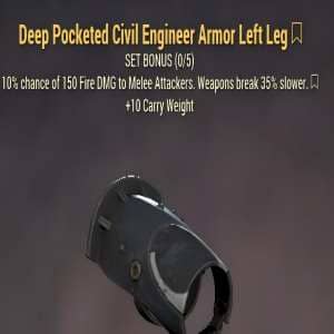 Deep Pocketed Civil Engineer Armor Left Leg